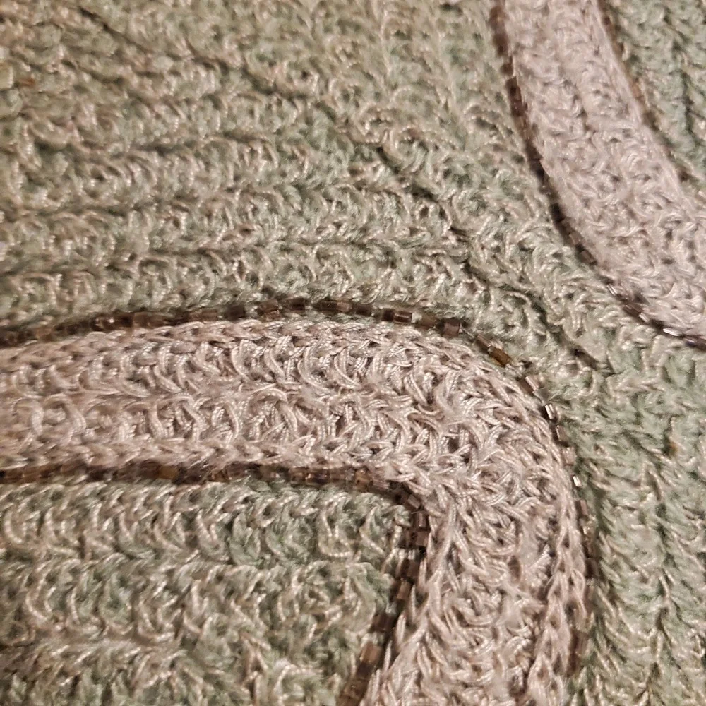Pottery Barn Sage Green and Cream Textured Pair of Accent Pillows